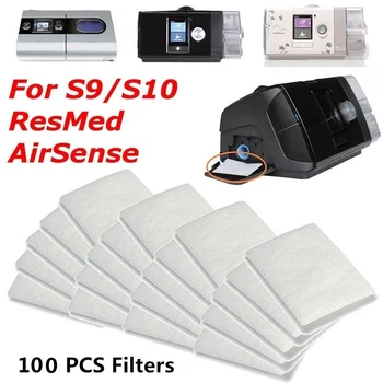 100шт за еднократна употреба, универсални сменяеми филтри S9/S10 CPAP за Resmed Airsense