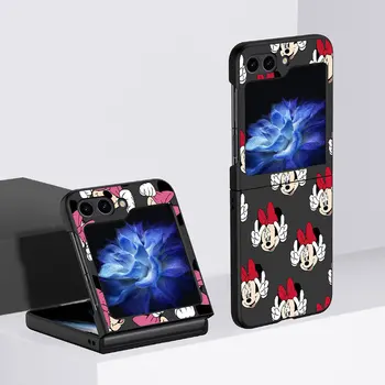 Черни калъфи за Samsung Galaxy Z Flip 5 4 5G Hard fundas Z Flip5 Zflip 4 Flip4 Z Flip 3 Калъф за телефон Сладко-s Мики Minnie дисни cto