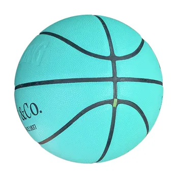 Баскетболна топка стандартен размер 7 от микрофибър ПУ за тренировки на закрито и на открито, износостойкая велур, тактилни синя топка