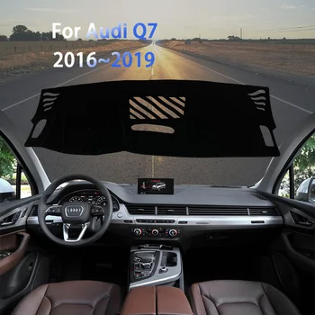 Капак табло Подложка за таблото На Поръчка за Audi Q7 2016 2017 2018 2019 Анти-UV Козирка Чадър Корнизи За Интериора на Колата Аксесоари