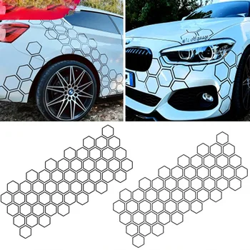 Стикер за автомобил, Универсална графика Стикер във формата на сот, с отворен дизайн на Винил декор за настройка на колата Страничната стикер за Audi BMW