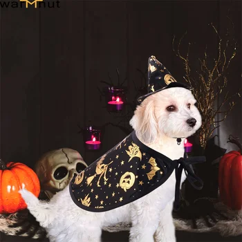 WarmHut Напълно нов набор от костюми за cosplay кучета Пет Хелоуин Wizard Cosplay дъждобран Забавен костюм за кученца Размери S, M, L, По желание