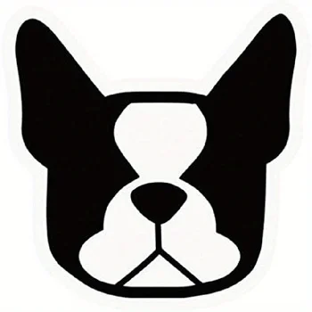 Автомобилна Стикер rVinyl Concept Creative IdeaBoston Terrier Dog Head Vinyl Стикер За TruckVanWallLaptop Черни Маскировочные Знаци