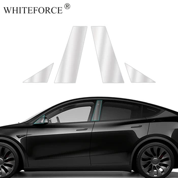 За Tesla Model 3/Y A-образна стойка B-образна стойка Защитно фолио, устойчиво на надраскване, TPU A-образна врата на багажник, филм за Дооснащения автомобилни аксесоари
