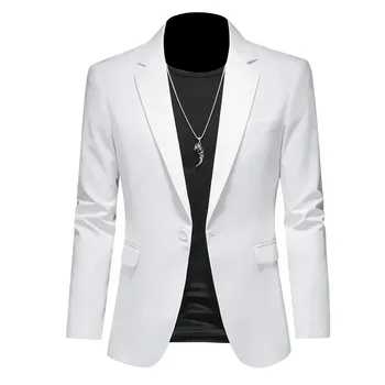 Модерен мъжки бизнес ежедневието на сако, черен, бял, Червен, Зелен, обикновен, оборудвана сако, сватбен костюм на младоженеца, палто за парти, M-6XL