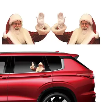 Дядо Коледа Автомобилни Стикери Коледа Прозореца се е Вкопчил в една Забавна Автомобилна Стикер За Прозорец Стикер PVC Кола Прозорец Украса Стикер За Кола