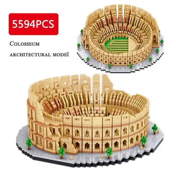 5594ШТ Mini Строителни Блокчета за Символ на Сградата на Колизеума 3D Модел САМ Градски Забележителности Детска Развитие на Играчка Тухла Подарък За Възрастни