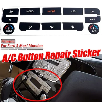 Етикети за ремонт на бутоните на климатика в колата, матово черни автомобилни стикери, Аксесоари за Ford S-Max За MONDEO