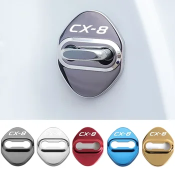 4 бр./компл. Система за заключване на вратите на автомобила Защитен калъф Икона Антикорозионна етикети Емблемата на Mazda CX-8 Лого CX8 Аксесоари за автостайлинга