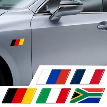 1/2 елемента 3D Стикери Германия, Южна Африка, Русия, Франция, Италия Знаме, Емблемата на Колата Страничната Размерите на Багажника Интериор Етикети