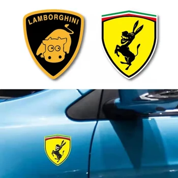 Авто алуминий 3D Творчески логото на Donkey Външна стикер Томбола за LP550 Ferrari Емблемата на Магаре Иконата на Етикети за стайлинг Аксесоари за кола