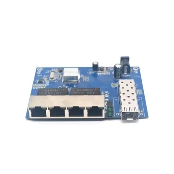 Gigabit Ethernet switch с оптоволоконным пристанище SFP 1 * 1.25 G и гигабитным оптоволоконным ключ UTP 4 * 10/100/1000 М PCBA