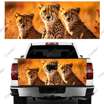 Група гепарди в джунглата Обвивка на капака на багажника на камион Материал професионален клас Универсален подходящ за пълен размер на камиони всички сезони