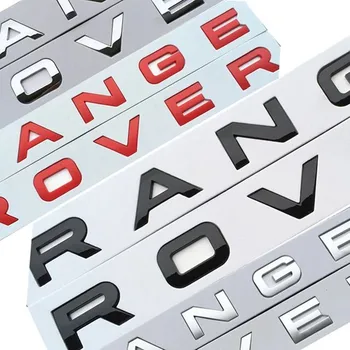 Букви ABS Емблемата на предния капак преден Икона за полагане на задния багажник Автоаксесоари за Land Rover RANGE Rover Wordmark Английска стикер за кола