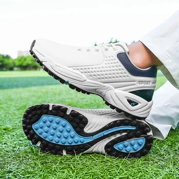 Нова водоустойчива за голф обувки, мъжки професионални футболни обувки за голф, без шипове, обувки за голфъри в голям размер, 46 и 47, мини спортни маратонки
