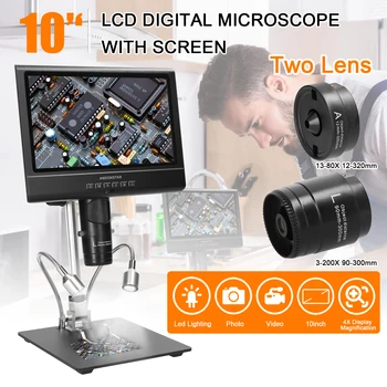 Дигитален Микроскоп AD209 1080P 10-инчов LCD Видео Професионален Микроскоп за Запояване с 4-кратно Увеличение Дисплей с Led Лампа