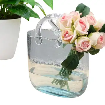 Чанта-ваза за цветя, чанта-ваза с купата за риба, ваза за чанти, ваза от прозрачно стъкло за интериор, подходящ за централната част на растителни композиции.