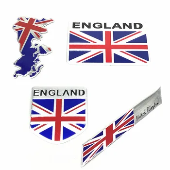Аксесоари за екстериора на автомобили, мотоциклети Великобритания Икона на националния флаг на Англия Алуминиеви стикери за автомобили