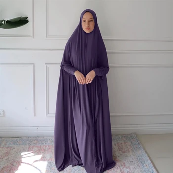 Мюсюлманска Жена Молитва Дрехите На Макси Рокля С Ръкав 