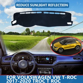 Подложка за Защита на Арматурното Табло на Колата от Uv от Висококачествен полиестерен плат с с особено право на Задвижване за Volkswagen VW T-Roc 2017-2020 TRoc T Roc Cover