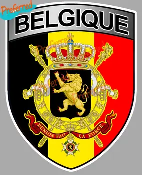 Гербов щит на стопанските Белгия, гербове 10 см стикер-стикер за вашия лаптоп All Cars Racing, мотоциклетни каски, ски багажник, набор от инструменти, кемпера, за да сърфират