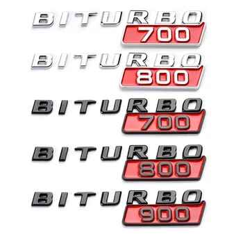2 елемента 3D 700 800 900 Логото на Червена Икона Biturbo ABS Емблемата на Колата Стикер Броня За Mercedes Benz S W222 W205 Biturbo AMG Аксесоари