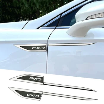 2X Странично Крило на Купето на Автомобила Метален Нож От Хромированного С Алуминиеви, Странични Емблема, Икона, Стикер За Mazda CX 3 CX 5 M 3 M6 MS CX-3 CX-5