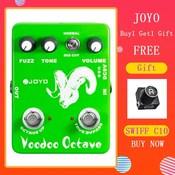 Педал ефекти електрически китари JOYO JF-12 Voodoo Octave Е като Дисторшн, така и октавный ефект на True Bypass Guitar Bass Pedal