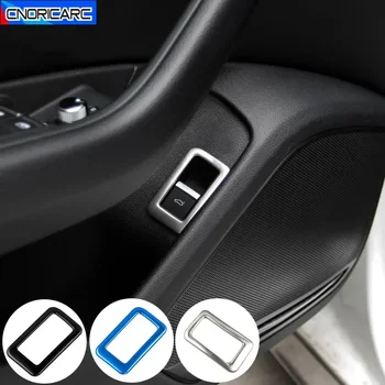 Декоративна рамка за бутона за включване на вратата на багажника на колата, черно-син стикер за Audi A4 B9 2017, Интериорни Автоаксесоари