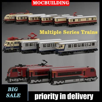 MOC City Train Model Building Block Assembly Power Railway Carriage са подбрани Серия Играчки Подаръци