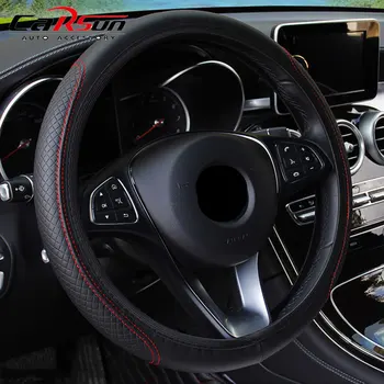 автомобилна Черна Капачка на Кормилното Колело от Изкуствена Кожа за VW GTI Tiguan Lingdu Santana Polo Sagitar Magotan Golf ABS Пластмаса D