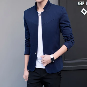 2023 Висококачествени модерни мъжки корейски тънки тъмно цветни якета с модерен принтом, ежедневни красиви палта голям размер