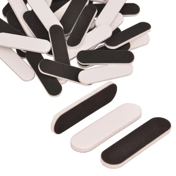 50шт Мини-пилочек за нокти, Черно-бели, двустранни, с шкурка 180/240, буферни за шлифоване, инструменти за маникюр