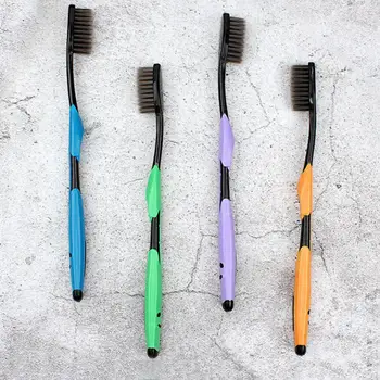 Четка с меки косми от бамбуково въглища за възрастни, грижа за устната кухина Инструмент за почистване на зъбите на Ортодонтски Тиранти Четки за Зъби, четка за зъби