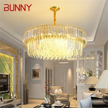 Луксозни полилеи БЪНИ Gold, модерен кристална окачен лампа, домашен led лампа за декорация трапезария