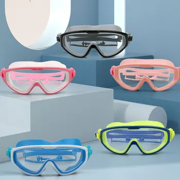 Универсални плувни очила за деца, Регулируеми Силиконови очила, Водоустойчиви, фарове за мъгла, Преносими Очила, Розов, Бял