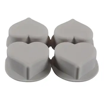Силиконова форма за сапун под формата на 3D Сърце с 4 кухини САМ За производство на глина Занаятите Chocolate Cake Dropship