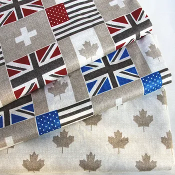 Доста Канада Кленов Великобритания флаг на САЩ дизайн на печатни 100% памук плат за DIY шевни мозайка детско спално бельо Тилда плат мозайка