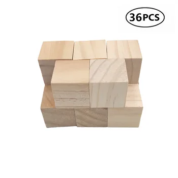 36шт 30 мм 1,18 инча Дървени Кубчета, Недовършена Празен Квадратен Дървен Блок Бреза Производство Пъзели Производство на Diy Прост Квадратен Куб