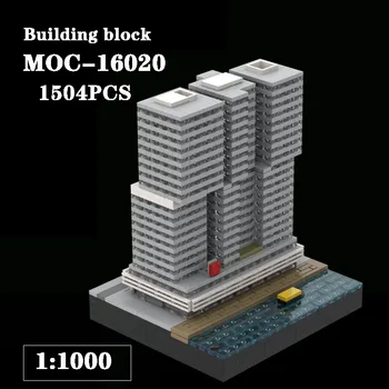 Нов MOC-16020 Rotterdam Building 1: 1000 Сплайсированных Строителни Блокове 1504 бр. Играчки за възрастни и Деца, Подарък за Рожден Ден и Коледа