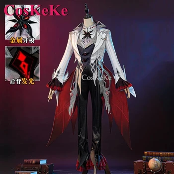 CosKeKe Arlecchino Cosplay Играта Genshin Impact Costume Fatui Пълен Комплект Бойна Форма За парти на Хелоуин, Дрехи За Ролеви игри, S-XXL