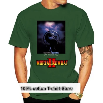 Мъжка черна тениска премиум-клас Mortal Kombat 2 Свободно cut, тениска от 100% памук кръгло деколте, модни и ежедневни тениска с принтом високо качество.