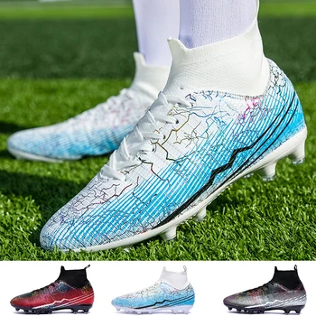 Оригинални мъжки футболни обувки Tf Fg, футболни обувки с високи щиколотками, градинска дишаща тренировочная спортни обувки Безплатна доставка