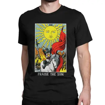 Хвала на Слънцето Таро Dark Souls Мъжки Тениски Реколта Тениски С Къс Ръкав И Кръгло деколте Тениски От Чист Памук, Уникални Облекла