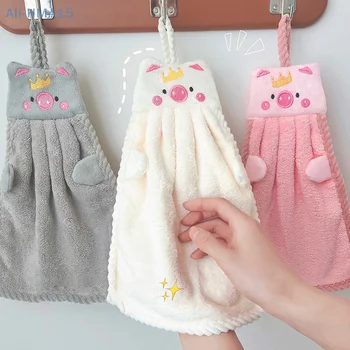 Бебешка кърпа за сушене на ръце от коралов руно с хубав модел за деца, мек плюшен плат, впитывающее влагата Кърпа за кухня, баня, кърпа за вана
