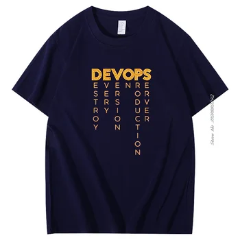 Забавна тениска програмист Devops Devops - вече определяне на тениски Devops, Памучни ризи Devops за компютърно ботаника, програмист-ghica
