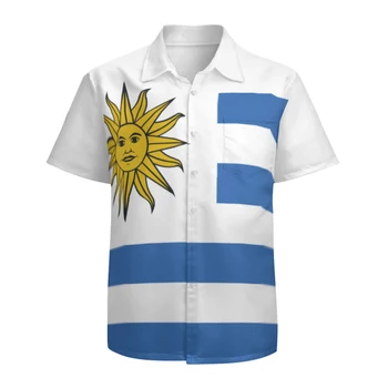 Флаг на страната на Уругвай Мъжки Хавайска риза Мъжки Ежедневни плажни ризи Aloha с цветни принтом и къс ръкав Camisa Hawaiana Hombre