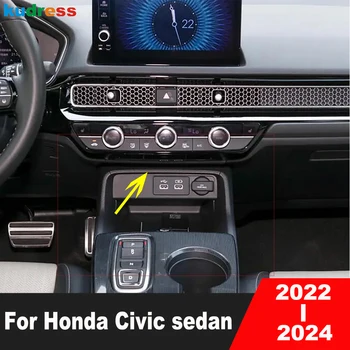 Покритие на рамката на панела на централната конзола на автомобила за Honda Civic 11th Седан 2022 2023 2024 Аксесоари за интериора от неръждаема стомана