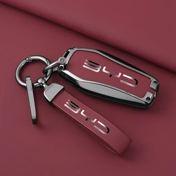 Калъф за Ключове от Колата BYD Atto 3 Чин Plus Han EV Seal Song Pro Tang Кожата цинк сплав материал на Притежателя на Чантата За Ключовете Автоаксесоари