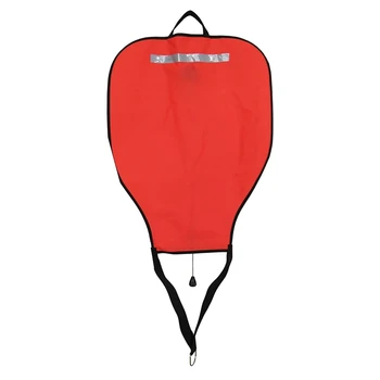 Найлон повдигаща чанта за гмуркане, видима кораб чанта с отворено дъно, Спасителна чанта с плаващ буем (червен)